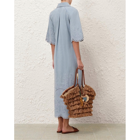 Zimmermann Daylight Denim Midi Kjole, Ice Storm